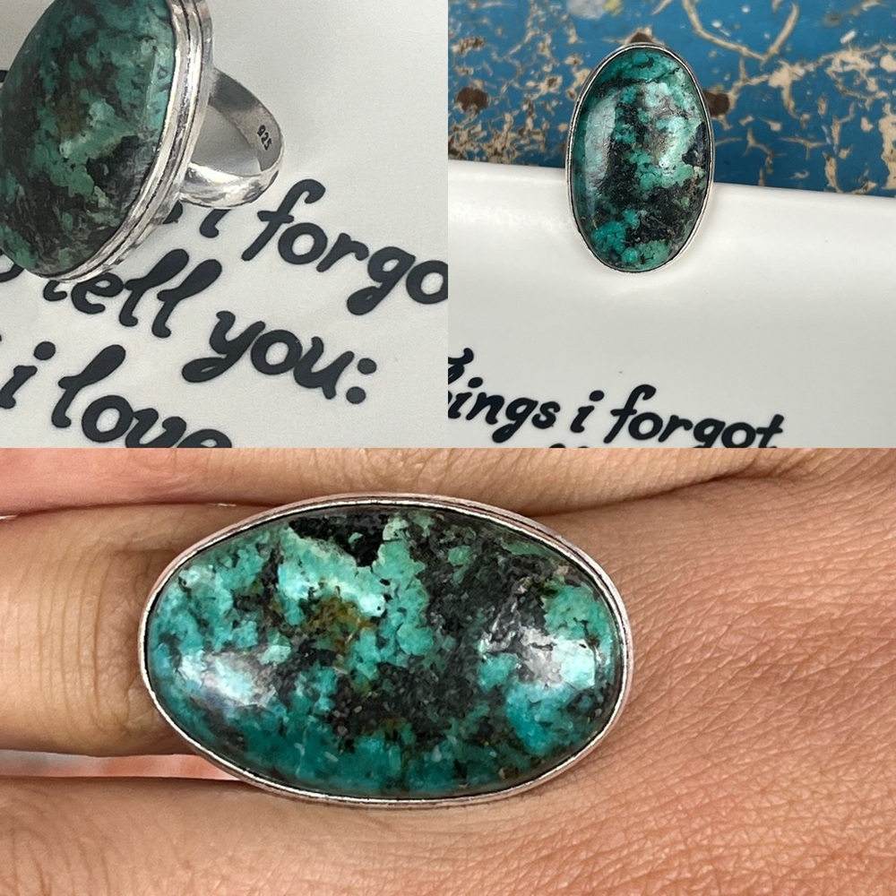 NWT 925 African Turquoise Ring Size 7
